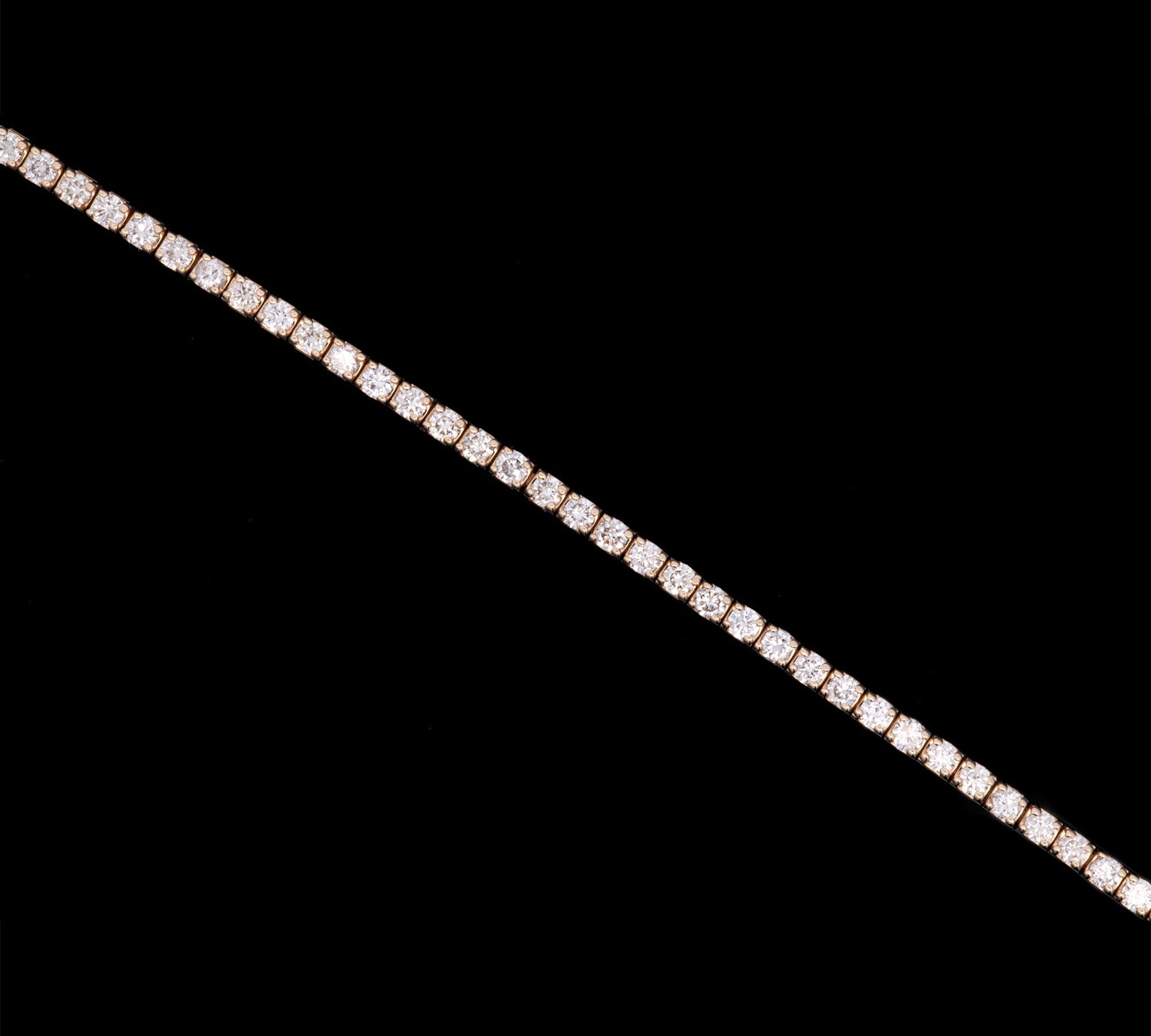 14K Yellow Gold 2.00ctw Round Diamond Tennis Bracelet, 7 Inches