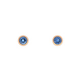 18K Yellow Gold Bezel Set 0.93ctw Sapphire Stud Earrings