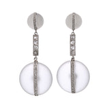Platinum Vintage Crystal And Rose Cut Diamond Drop Earrings With Screw Backs