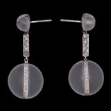 Platinum Vintage Crystal And Rose Cut Diamond Drop Earrings With Screw Backs