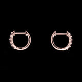 14K Rose Gold 0.25ctw Diamond Huggie Earrings, 11mm