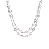 18K White Gold Rose Cut 9.01ctw Diamond Station Necklace, 36 Inches