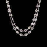 18K White Gold Rose Cut 9.01ctw Diamond Station Necklace, 36 Inches