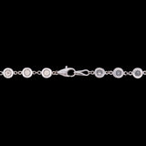 18K White Gold Rose Cut 9.01ctw Diamond Station Necklace, 36 Inches