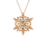 Ski Museum Snowflake And Ski Pendant With 18 Inch Chain, 14K Yellow Gold