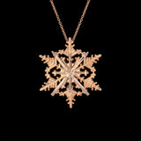 Ski Museum Snowflake And Ski Pendant With 18 Inch Chain, 14K Yellow Gold