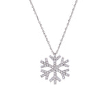Middlesex Diamond Snowflake Pendant With 18 Inch Chain, 14K White Gold