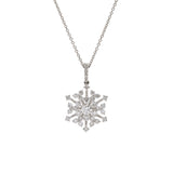 Chelsea Diamond Snowflake Pendant With Diamond Bale, 14K White Gold
