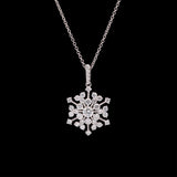 Chelsea Diamond Snowflake Pendant With Diamond Bale, 14K White Gold