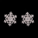 Waterbury Diamond Snowflake Stud Earrings, 14K White Gold