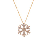 Middlesex Diamond Snowflake Pendant With 18 Inch Chain, 14K Yellow Gold