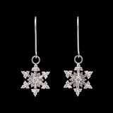 Stowe Strong Diamond Snowflake Drop Earrings, 14K White Gold
