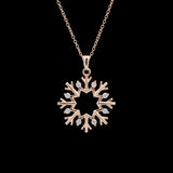 Cabot Diamond Snowflake Pendant With 18 Inch Chain, 14K Yellow Gold.