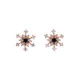 Waitsfield Sapphire And Diamond Snowflake Stud Earrings, 14K Yellow Gold