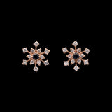 Waitsfield Sapphire And Diamond Snowflake Stud Earrings, 14K Yellow Gold
