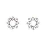 Cabot Diamond Snowflake Stud Earrings, 14K White Gold