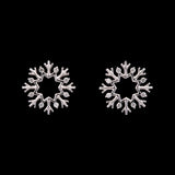 Cabot Diamond Snowflake Stud Earrings, 14K White Gold