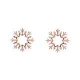 Cabot Diamond Snowflake Stud Earring, 14K White Gold