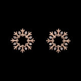 Cabot Diamond Snowflake Stud Earring, 14K White Gold