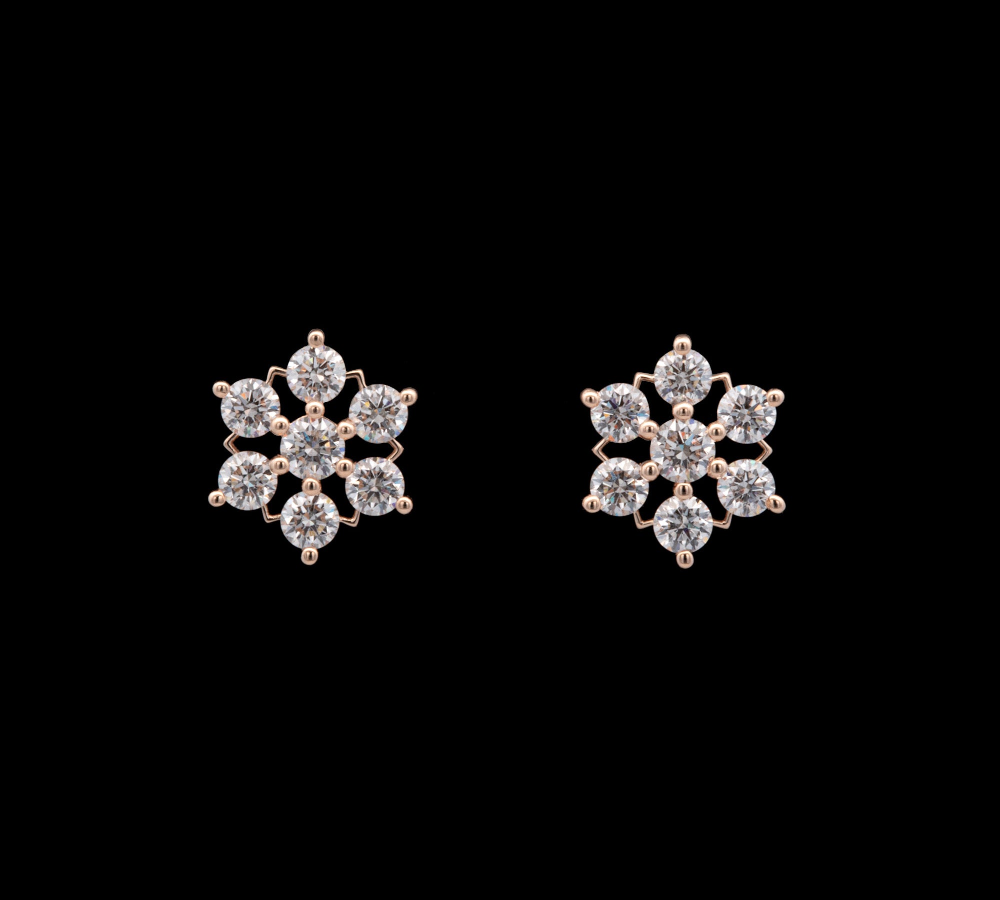 Warren Diamond Snowflake Stud Earrings, 14K Yellow Gold