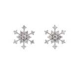Waitsfield Diamond Snowflake Stud Earrings, 14K White Gold