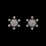 Waitsfield Diamond Snowflake Stud Earrings, 14K White Gold