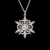 Ski Museum Snowflake and Skis Pendant With 18" Chain, Sterling Silver