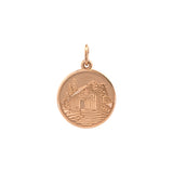 Covered Bridge Disc Charm, 14K Yellow Gold