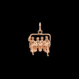 14K Yellow Gold Ski Lift Quad Chair Charm