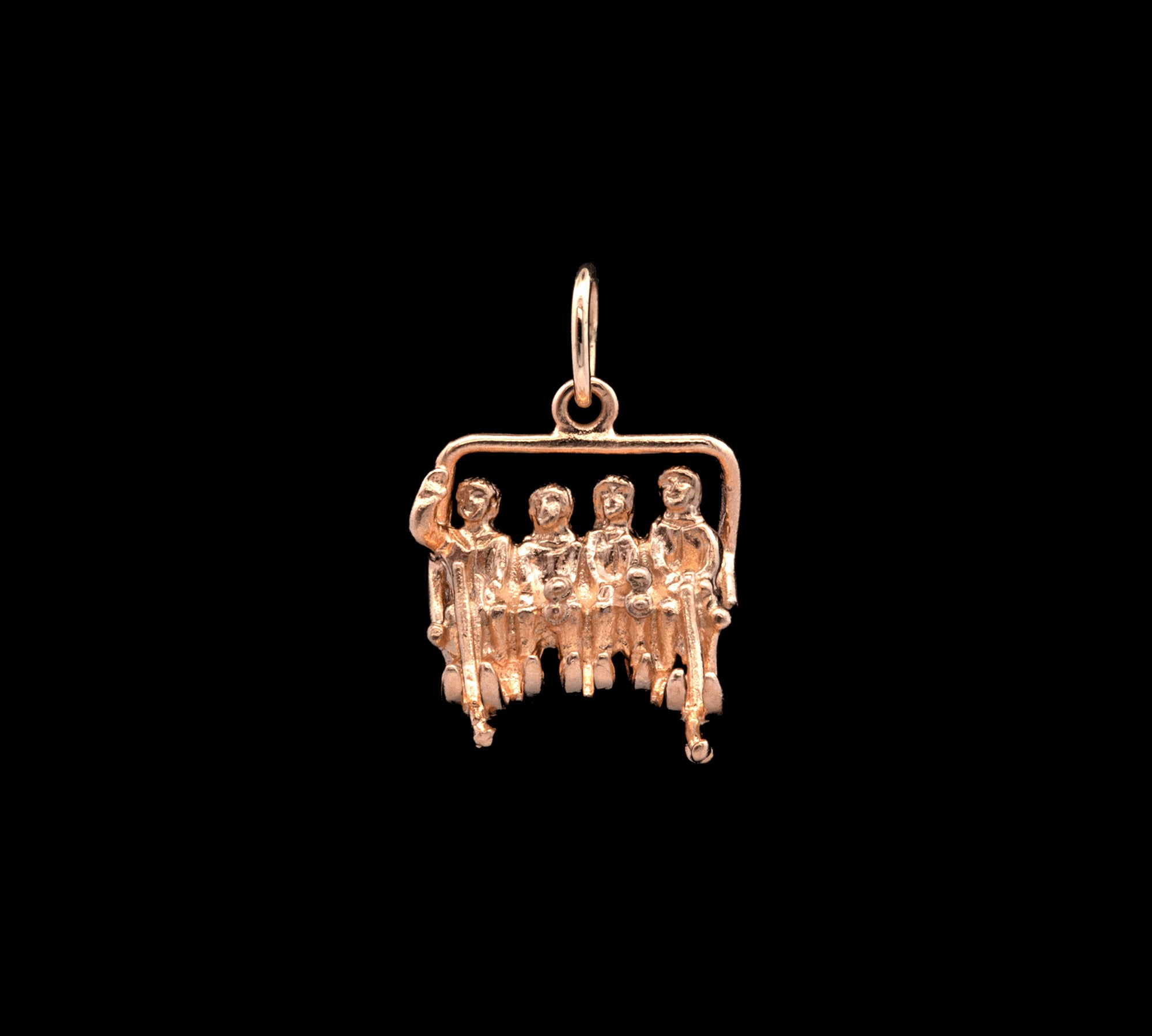 14K Yellow Gold Ski Lift Quad Chair Charm