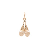 Snowshoe Pair Charm, 14K Yellow Gold
