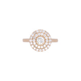 Custom 18K Yellow Gold Double Diamond Halo engagement Ring
