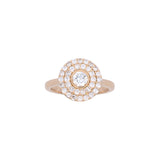 Custom 18K Yellow Gold Double Diamond Halo engagement Ring