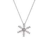 Arlington Diamond Snowflake Pendant With 18" Chain, 14K White Gold