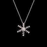 Arlington Diamond Snowflake Pendant With 18" Chain, 14K White Gold