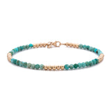 14K Yellow Gold Turquoise Bead Bracelet