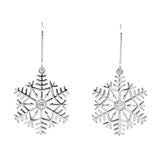 Bolton Diamond Snowflake Dangle Earring With Leverbacks, 14K White Gold