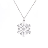 Bolton Diamond Center Snowflake Pendant With 18" Chain, 14K White Gold