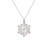 Bolton Snowflake Pendant With 18" Chain, 14K White Gold