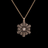 Bolton Diamond Snowflake Pendant With 18 Inch Chain, 14K Yellow Gold