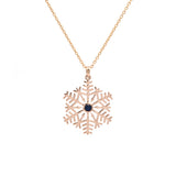 Bolton Sapphire Snowflake Pendant With 18" Chain, 14K Yellow Gold