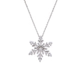 Bristol Diamond Snowflake Pendant With 18" Chain, 14K White Gold