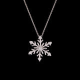 Bristol Diamond Snowflake Pendant With 18" Chain, 14K White Gold