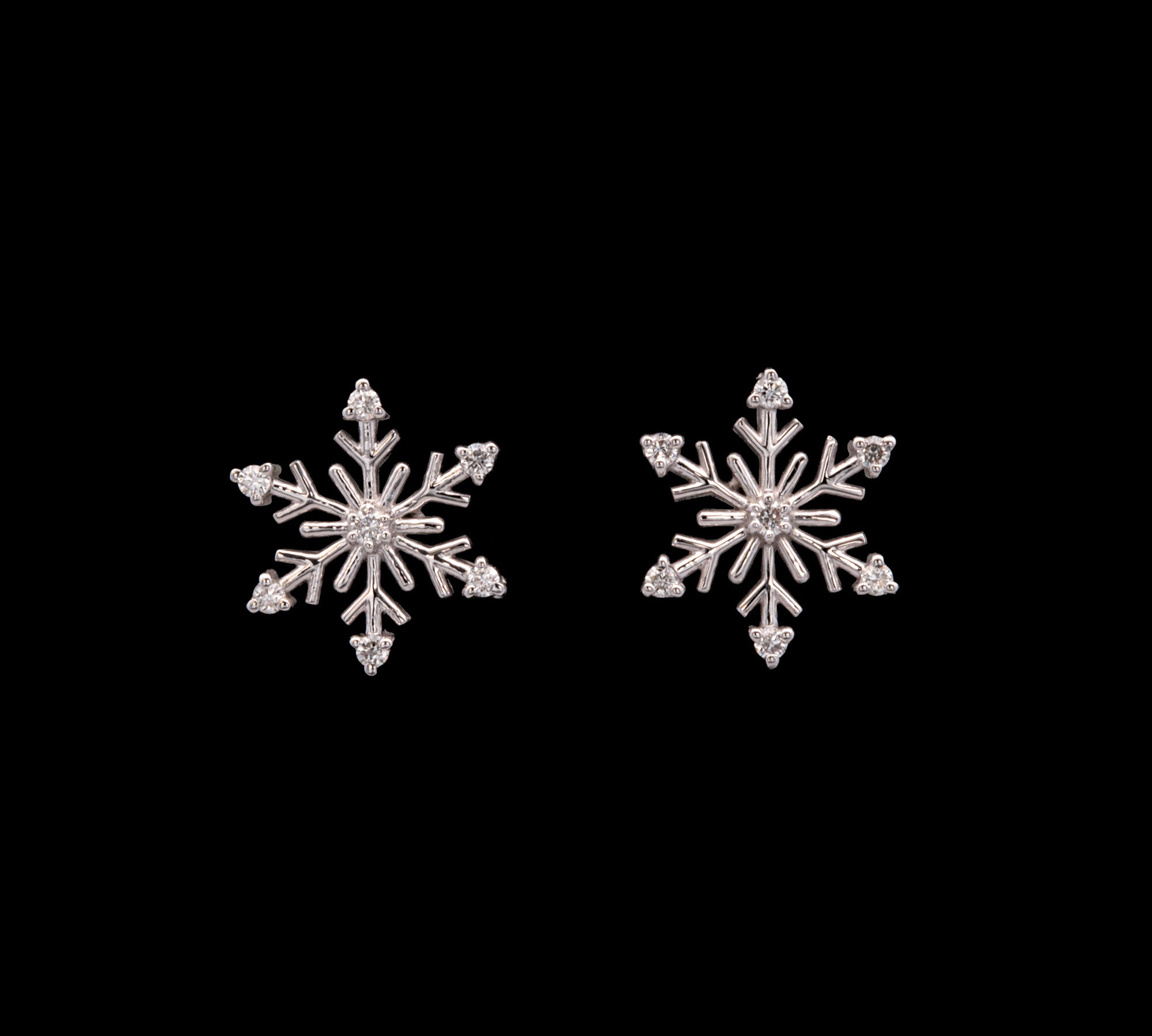 Bristol Diamond Snowflake Stud Earrings, 14K White Gold