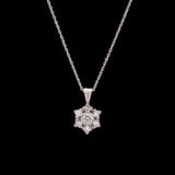 Burlington Diamond Snowflake Pendant With 18" Chain, 14K White Gold