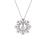 Cabot Small Diamond Snowflake Pendant With 18" Chain, 14K White Gold