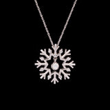 Cabot Small Diamond Snowflake Pendant With 18" Chain, 14K White Gold