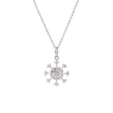 Calais Snowflake Pendant With 18" Chain, 14K White Gold