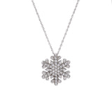 Charlotte Diamond Snowflake Pendant With 18" Chain, 14K White Gold