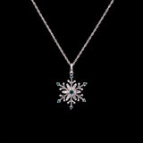 Colchester Large 0.25ctw Mixed Cut Diamond Snowflake Pendant With 18 Inch Chain, 14K White Gold